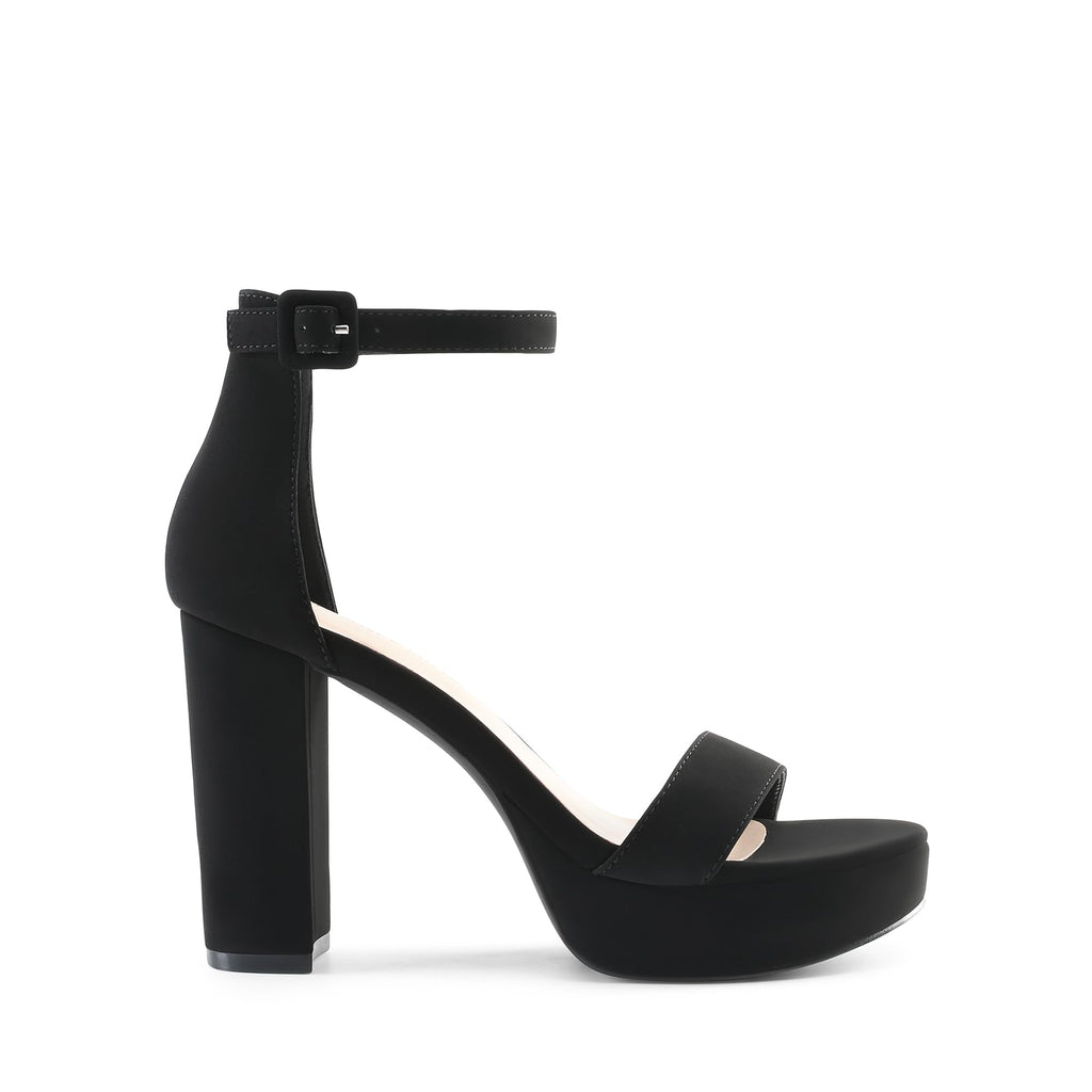 DREAM PAIRS Women's Platform Chunky High Heeled Sandals Open Toe Block Heels Ankle Strap Dress Shoes for Wedding Party Evening,Size 7,Black-Nubuck,DWUMHS2508