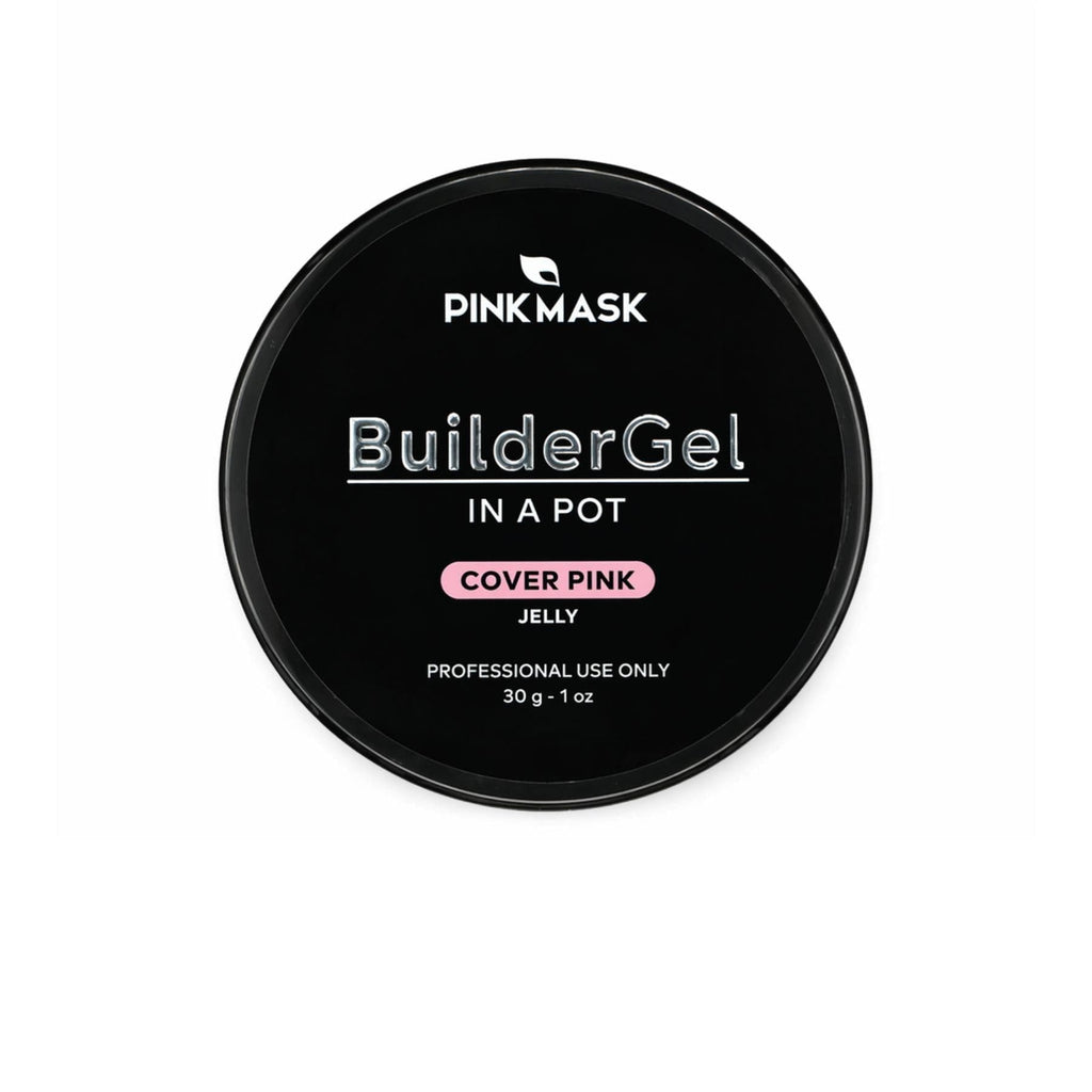 PINK MASK Jelly Builder Gel in a Pot 1 oz Nail Extension/Strengthener in a Pot, Builder UV/LED Gel for Nails (Jelly Cover Pink)