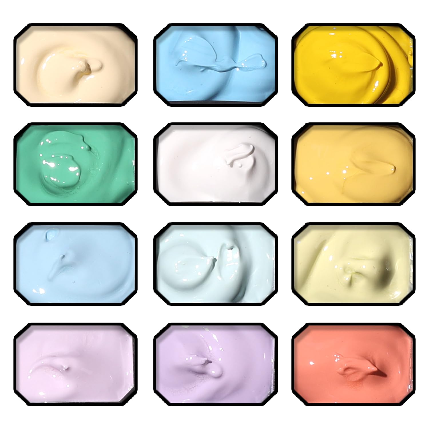 Karroy Sponge Pat Gel Nail Polish Palette, 12 Colors Blending Ombre Gel Polish Gradient Painting Nails Art, No Wipe, UV/LED Cured (12 Colors A)