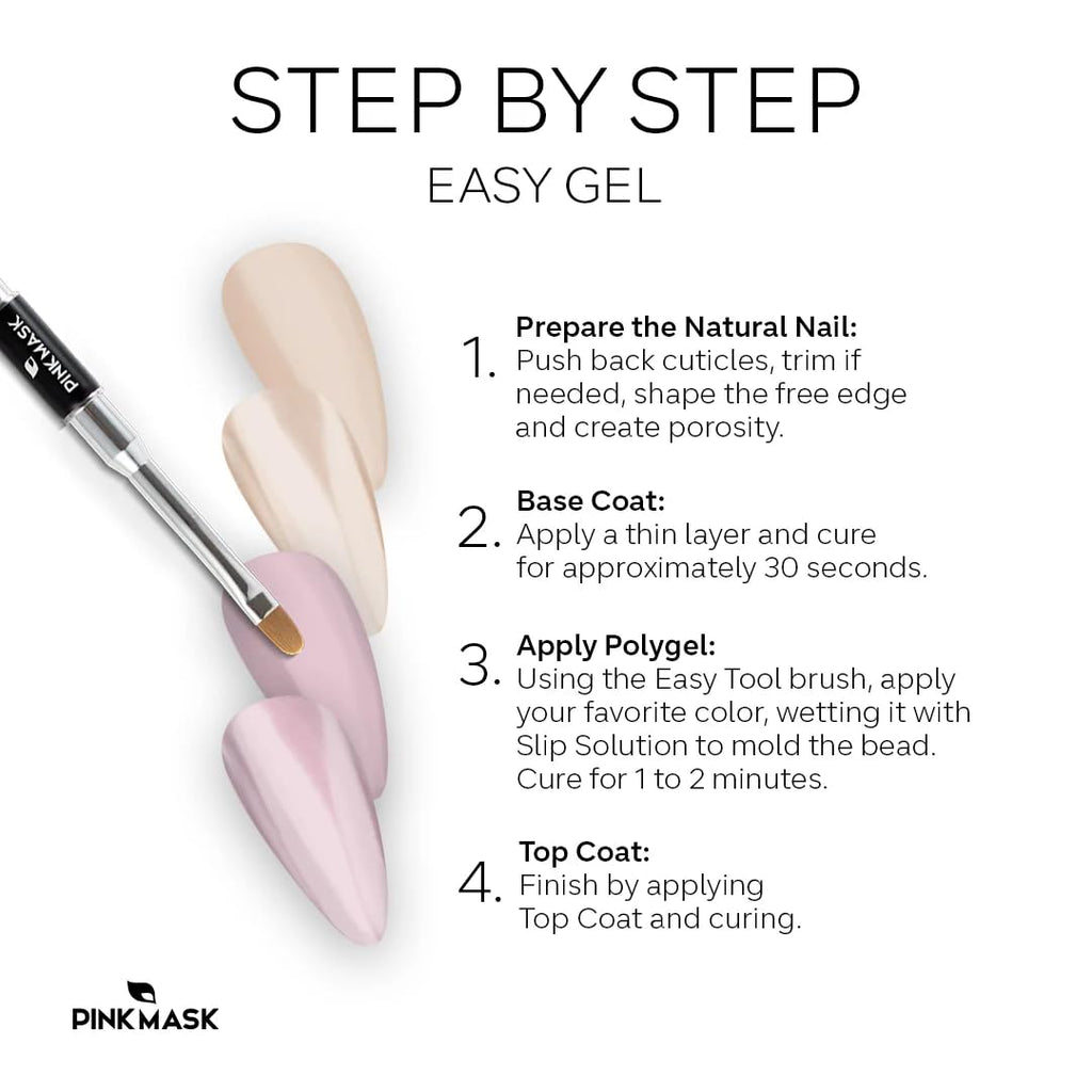 PINK MASK Easy Gel 2oz 60g-WhiteProfessional Builder Enhancement Gel-Quick Nail Extension for Beginner DIY, Nail Strengthener-Long Lasting-Salon Quality-Thickening Solution
