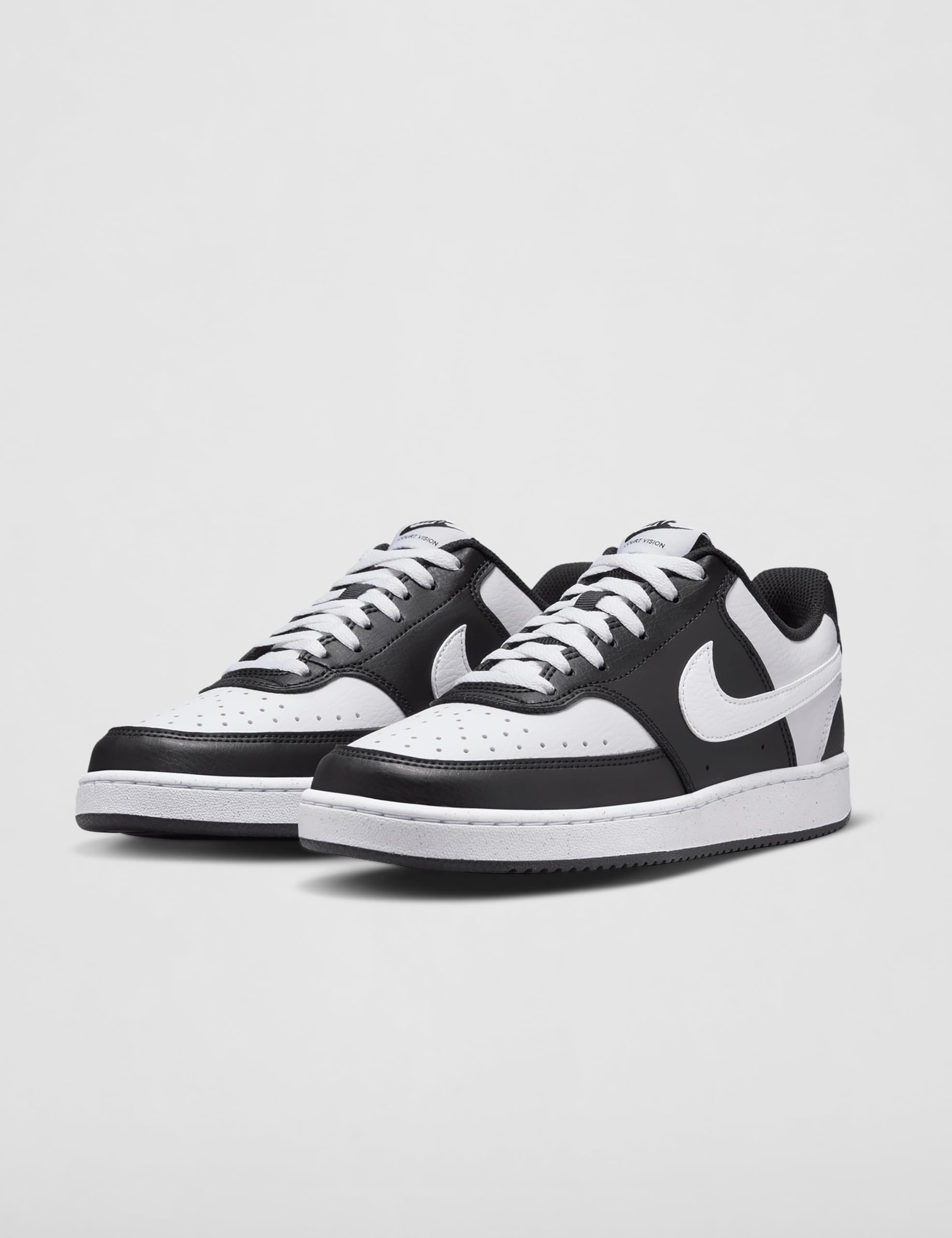 Nike Women's Court Vision Low Next Nature Shoes, Black/White, 7.5