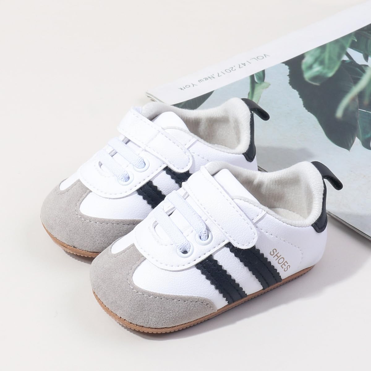 HsdsBebe Baby Boys Girls Oxford Shoes PU Leather Soft Rubber Sole Sneakers Anti-Slip Toddler Ankle Boots Infant Walking Shoes Moccasins(ZZY4233 White,1)