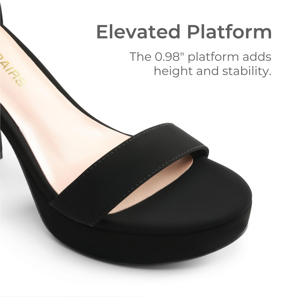 DREAM PAIRS Women's Platform Chunky High Heeled Sandals Open Toe Block Heels Ankle Strap Dress Shoes for Wedding Party Evening,Size 7,Black-Nubuck,DWUMHS2508