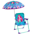WERNNSAI Kids Beach Chair with Umbrella, Toddler Outdoor Folding Camping Chair with Canopy Sun Shade for Beach Pool Travel Picnic for Age 1-3 (Mermaid)