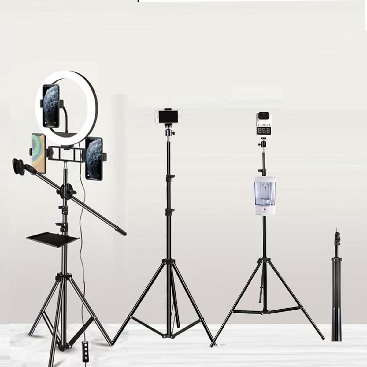 63‘’ Tripod Stand Holder Lightweight Tripod with 360° Ball Head Remote 1/4" Thread，Extendable Cell Phone and Camera All Metal Tripod Desktop Stand Compact for Video Recording