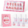 Double Rhythm 6 Pcs Hema Free Gel Polish Set 0.50 OZ Same Color Same Bottle Soak Off Neutral Natural Milky Gel Polish Kit Nail Art Manicure Salon DIY at Home (Pastel Peach Pink Purple-H6-18)