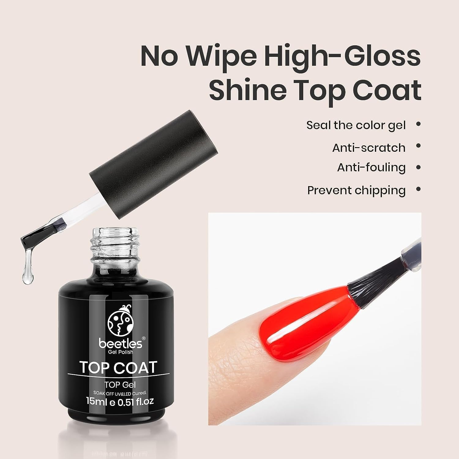 Beetles Blooming Gel & Base Top Coat Set, 3PCS 15ML Shine Finish Long Lasting No Wipe Top Coat Gel Nail Polish Base Spreading Marble Effect Soak off UV LED Nail Art Winter Nail Gifts for Women