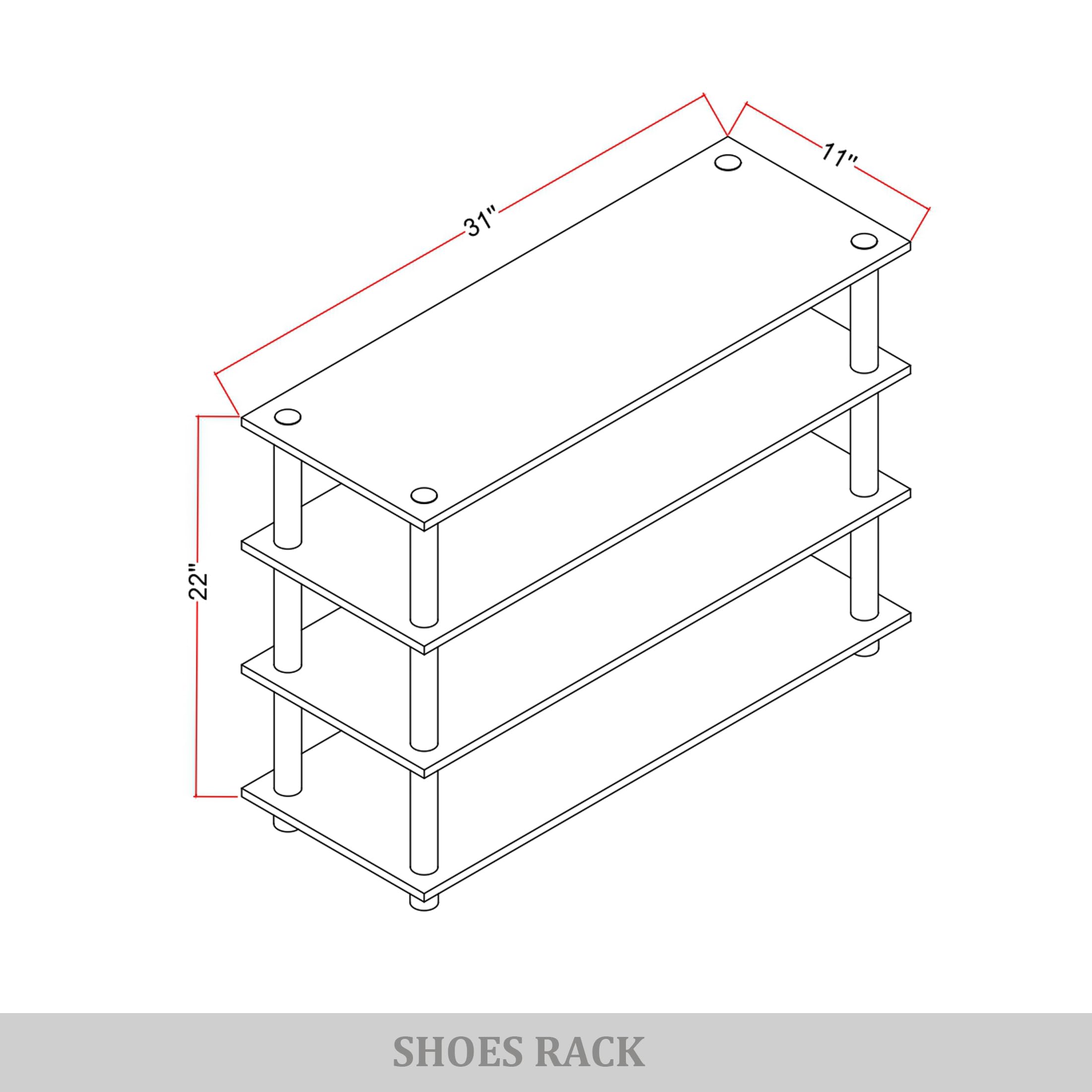 Castle Place Simple 4-Tier Shoe Rack, Multi-Layer Storage Organizer for Entryway and Home, Dark Grey
