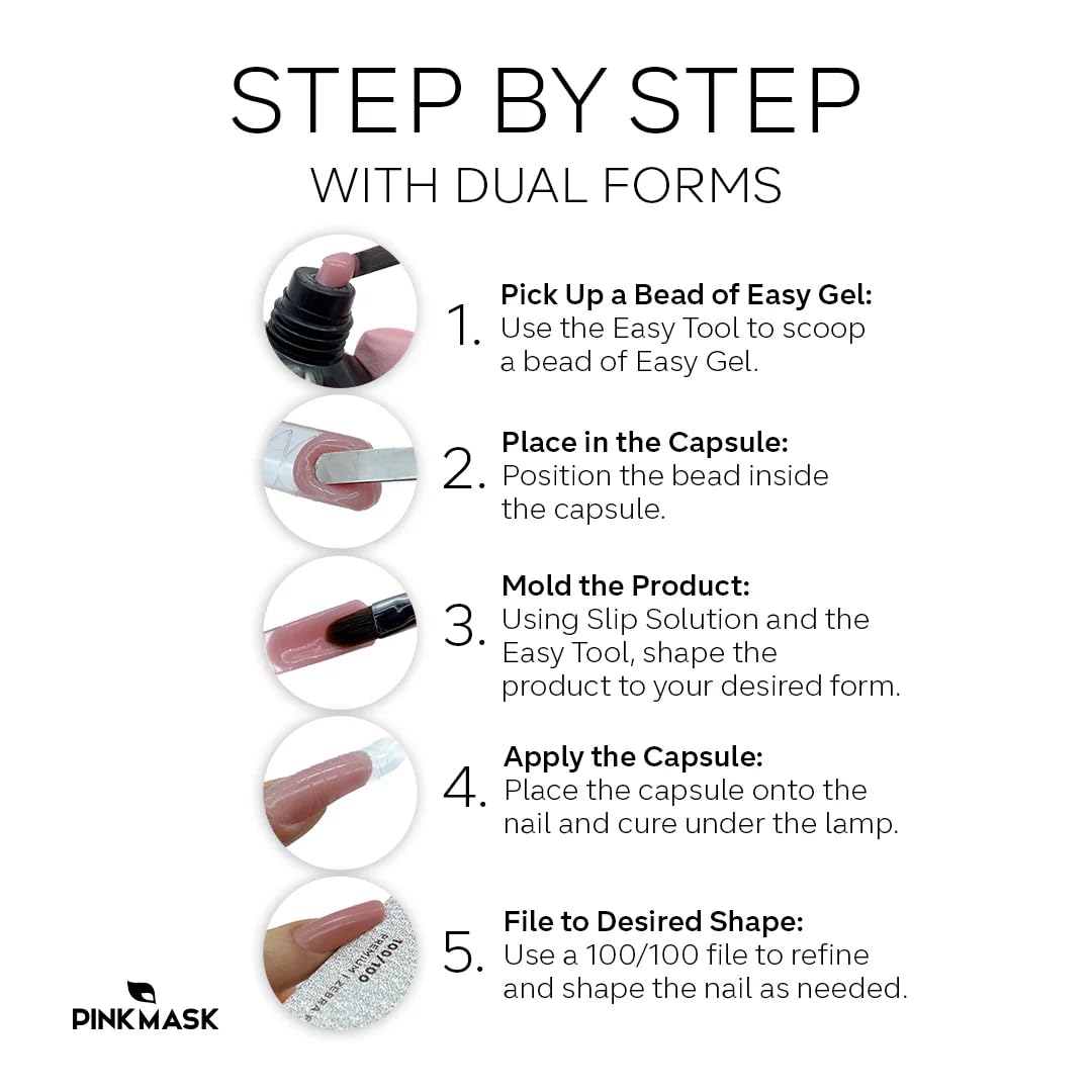PINK MASK Easy Gel 2oz 60g-WhiteProfessional Builder Enhancement Gel-Quick Nail Extension for Beginner DIY, Nail Strengthener-Long Lasting-Salon Quality-Thickening Solution