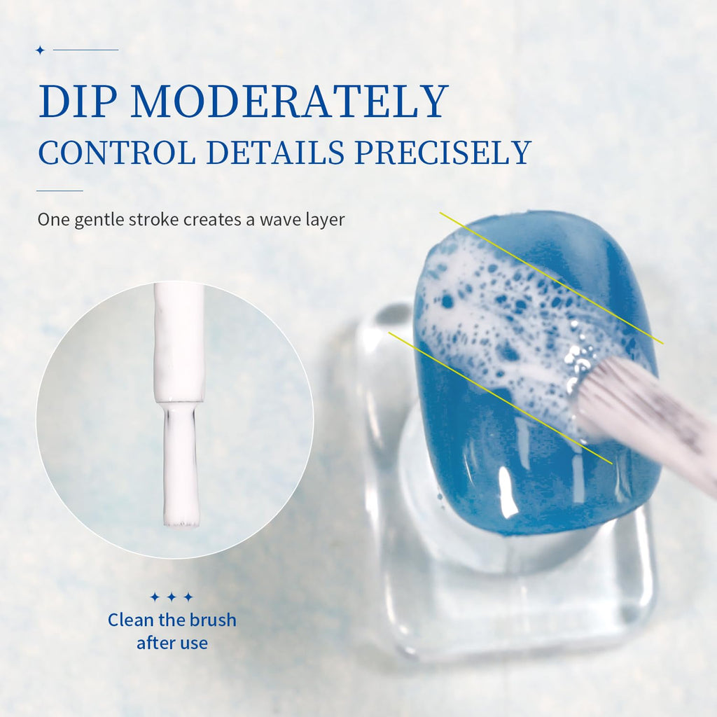 JODSONE Ocean Wave Blooming Gel Nail Polish,16.5ml Wave White Blooming Liquid for Spreading Effect Wave,High Fluidity Wave Textures for Ocean Wave Nail Art,DIY Nail Art Design