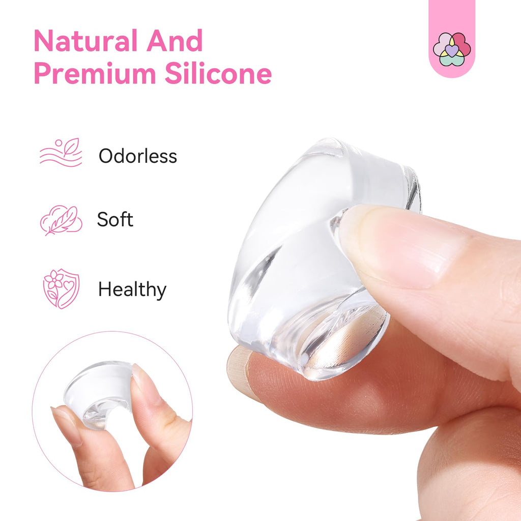 Saviland French Tip Nail Stamp: 4PCS Nail Art Stamper Kit Clear Silicone Nails Stamping Long & Short Jelly Stamper with Scrapers Nails Stamper Kit for French Manicure Home DIY Salon