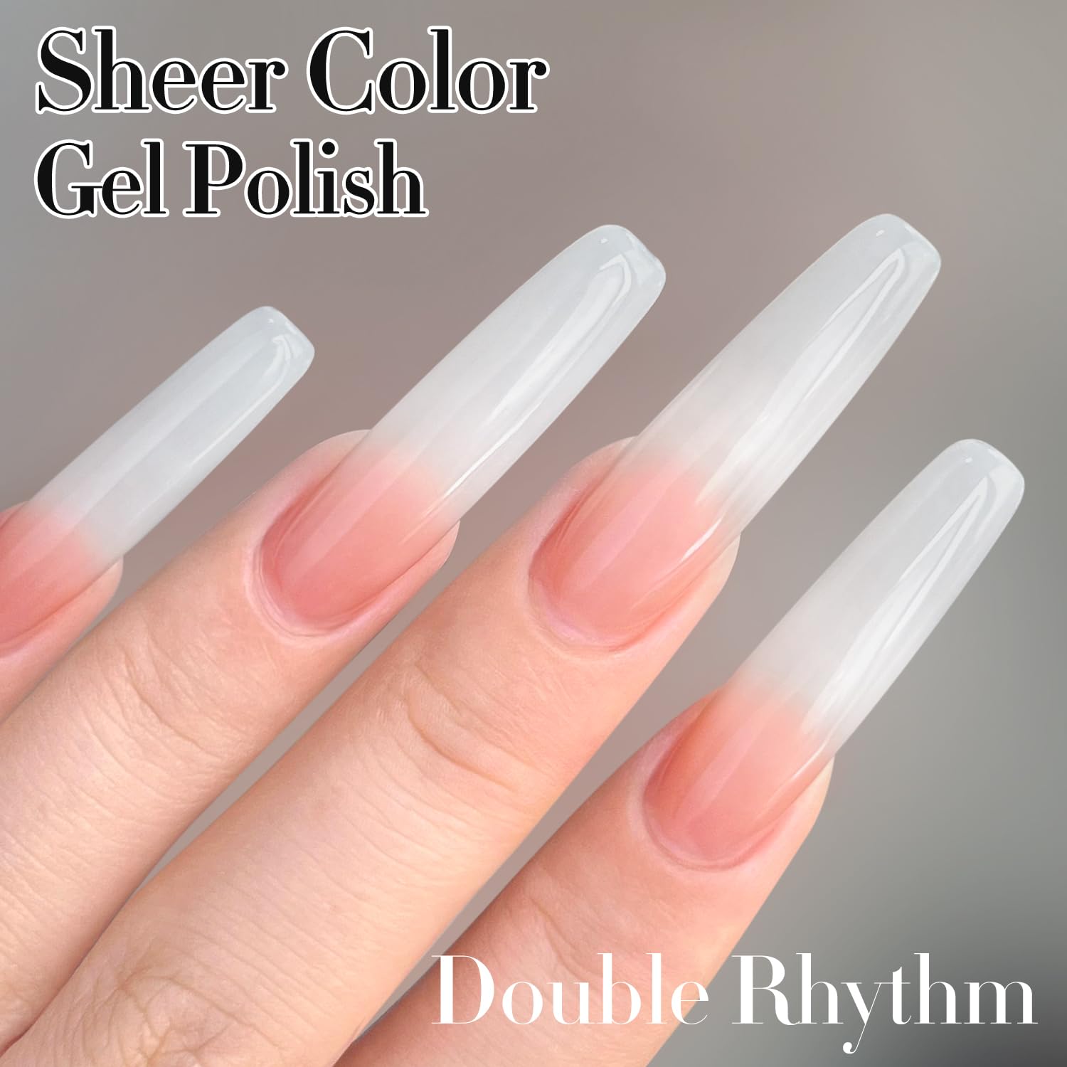 Double Rhythm 15ML Gel Nail Polish Pure Sheer Same Color Same Bottle Gel Polish Art Manicure Salon DIY at Home for Women (Milky White-A1075)