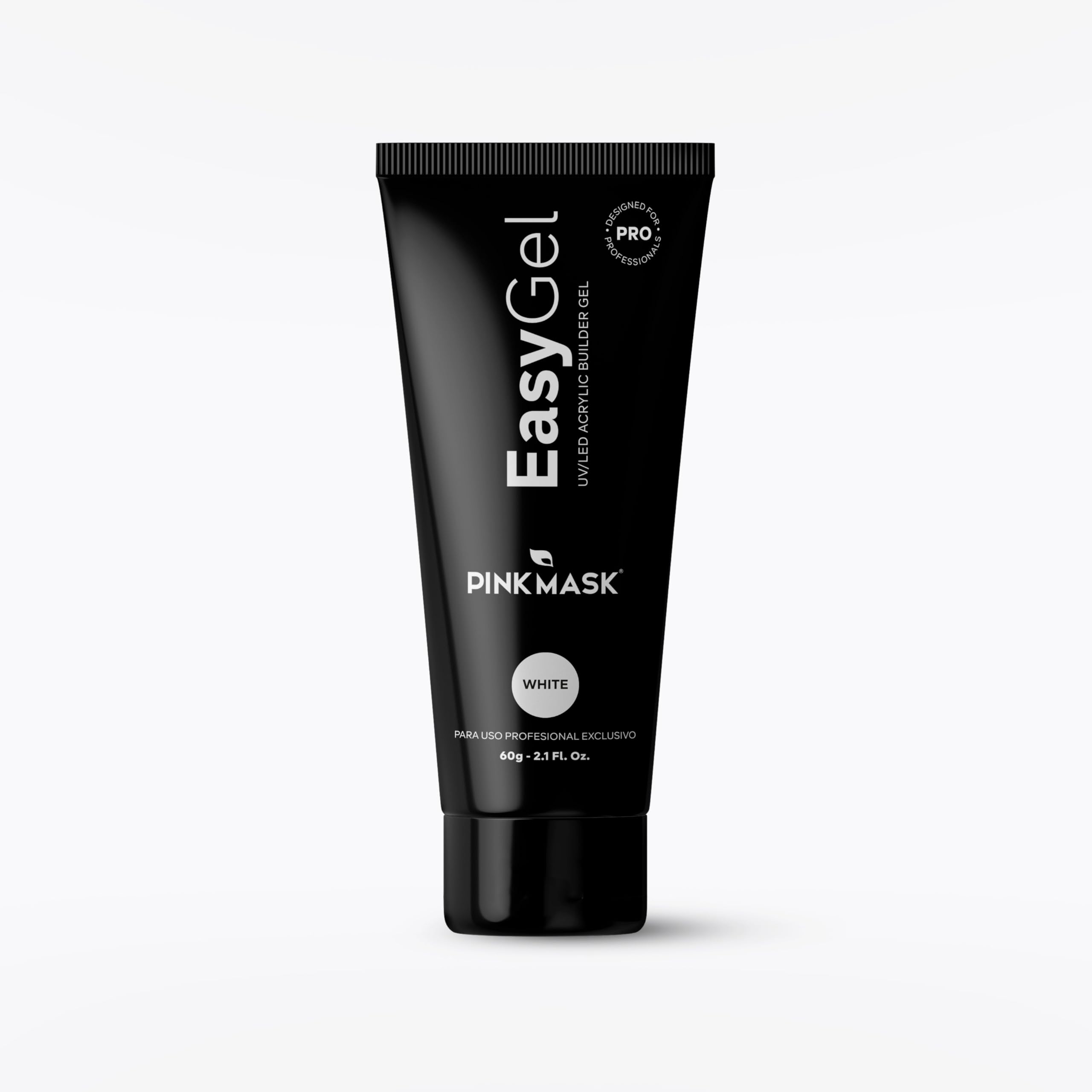 PINK MASK Easy Gel 2oz 60g-WhiteProfessional Builder Enhancement Gel-Quick Nail Extension for Beginner DIY, Nail Strengthener-Long Lasting-Salon Quality-Thickening Solution