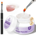 MIZHSE HEMA-Free Hard Gel for Nails-1.06oz Clear Builder Gel Nail Stengthener U V/LED Extension Gels for Nail Repair for DIY Home Salon Women Gifts Lamp Cured