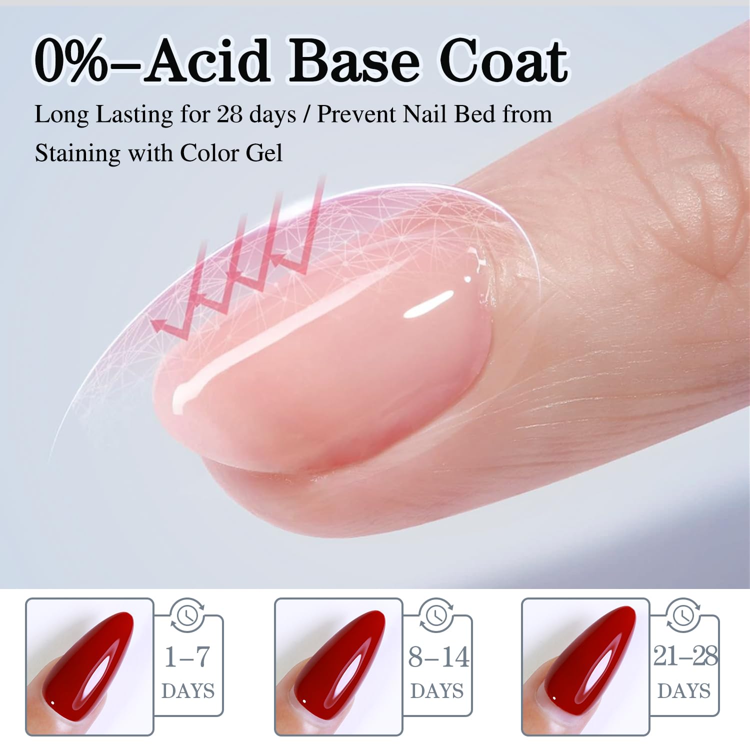 Double Rhythm 2 Pcs 15ML No Wipe Gel Top Coat and Base Coat Set Clear Glossy Gel Polish Kit (Base and Top Coat)