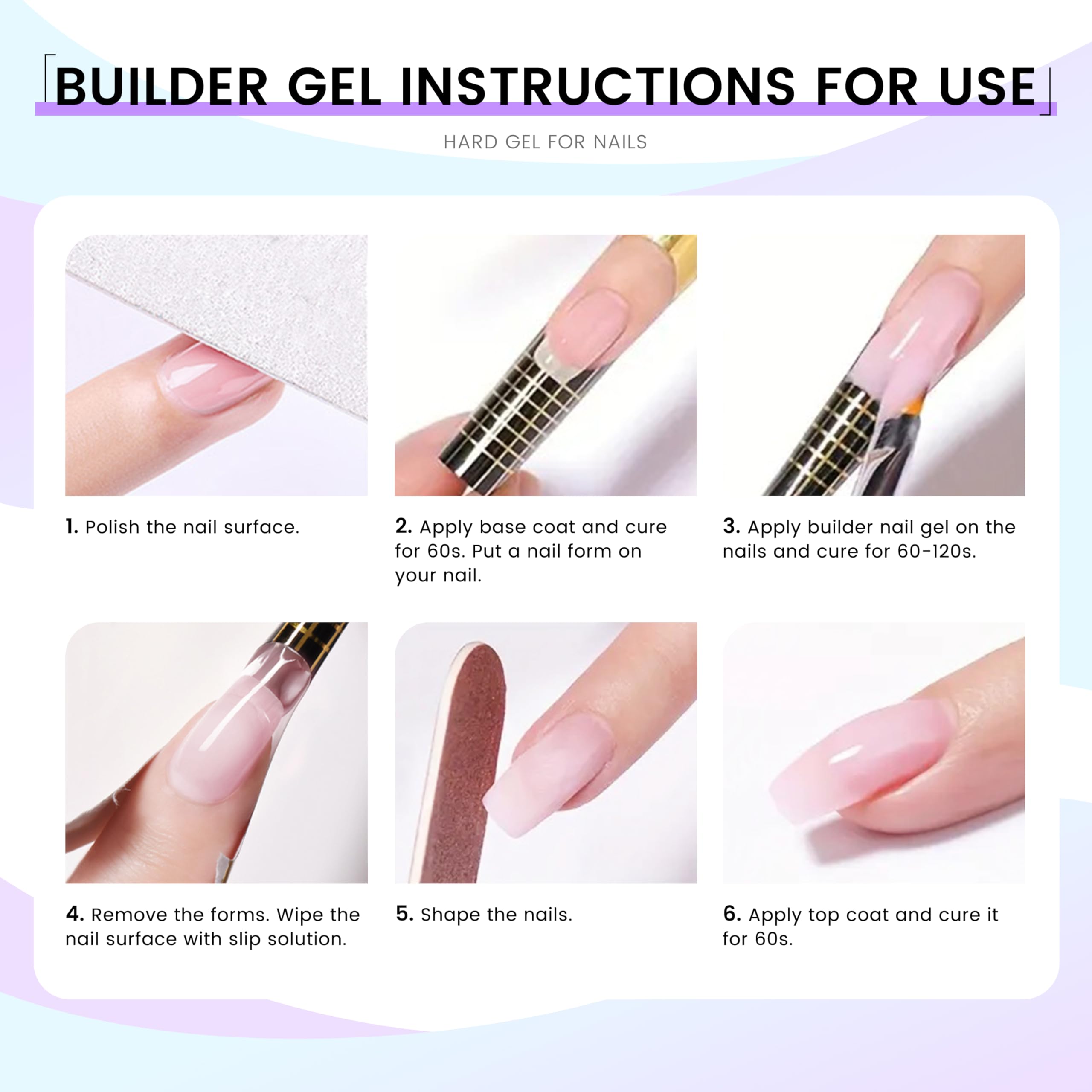 Hard Gel Builder Gel for Nails Long-lasting Hand White 3D Sculpting Nail Extension Nail Builder Kit 1oz (white, 1fl.oz)