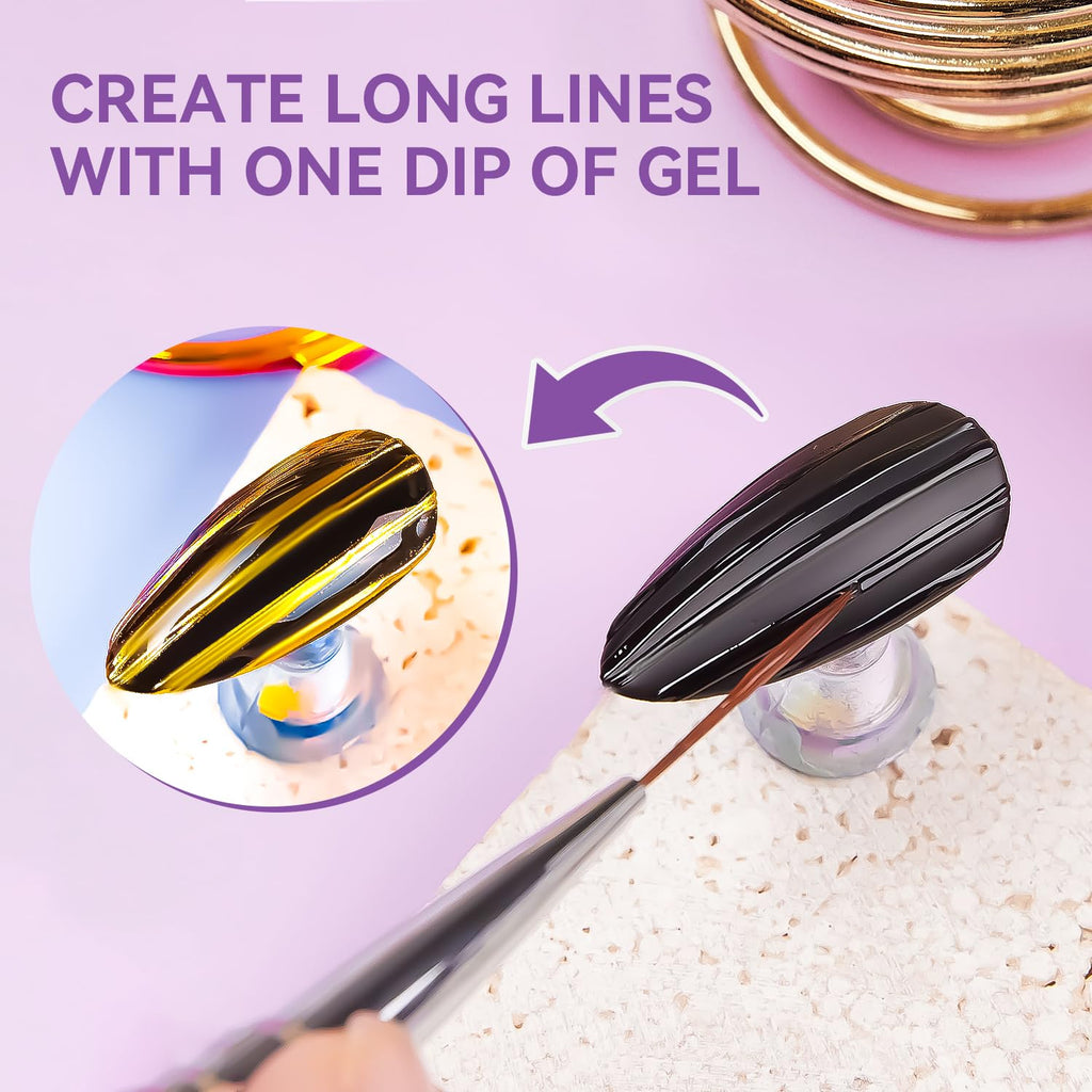 Makartt 3D Gel Nail Art: Clear 3D Painting Gels for Chrome Powder, 3D Sculpting No Wipe for Gel Nail Polish, 3D Carving Drawing Gels for Nails Art at Home & Salon DIY 0.28 fl.oz