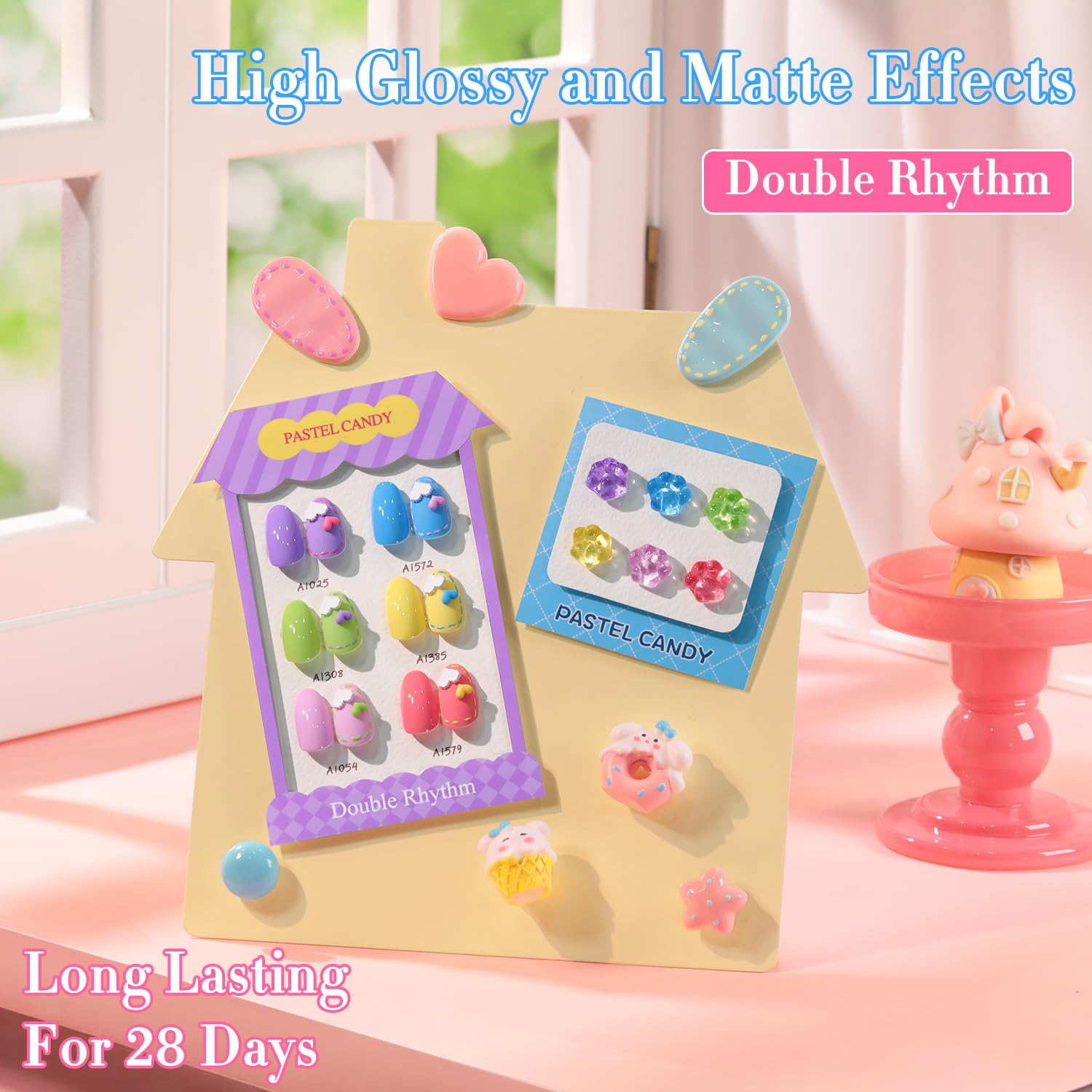 Double Rhythm 6 Pcs 15 ML Gel Polish Set Same Color Same Bottle Soak Off Gel Polish Kit Nail Art Manicure Salon DIY at Home for Women (Purple Blue Green Yellow Pink Peach-T6-10)