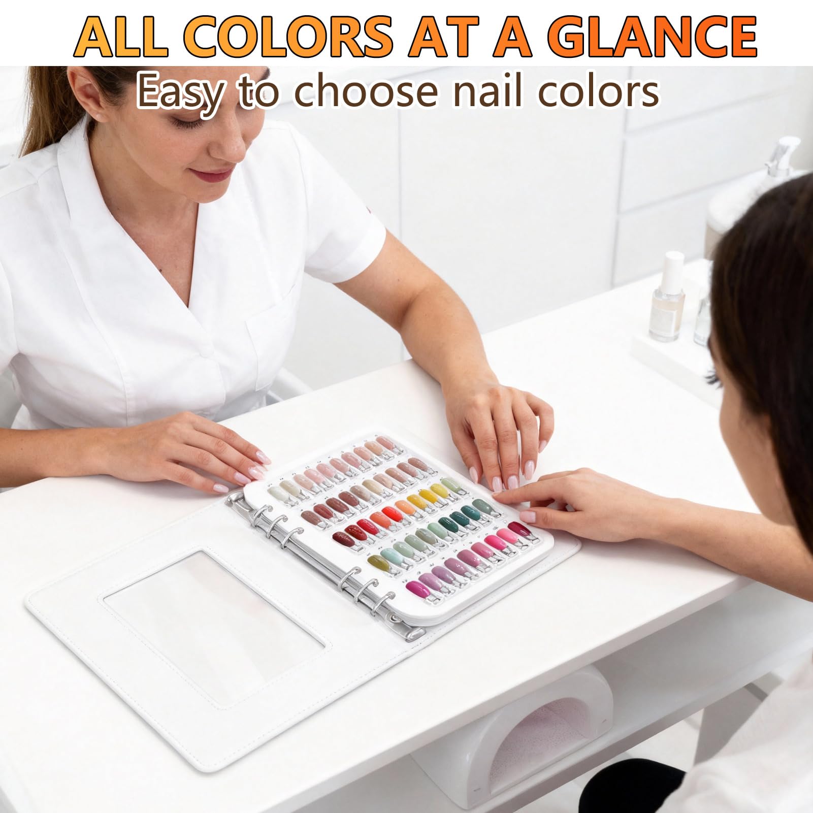 I·B·N G Upgraded Nail Color Swatches Nail Sample, Detachable 150 Nail Polish Color Display Book with Clear Nail Tips, C11