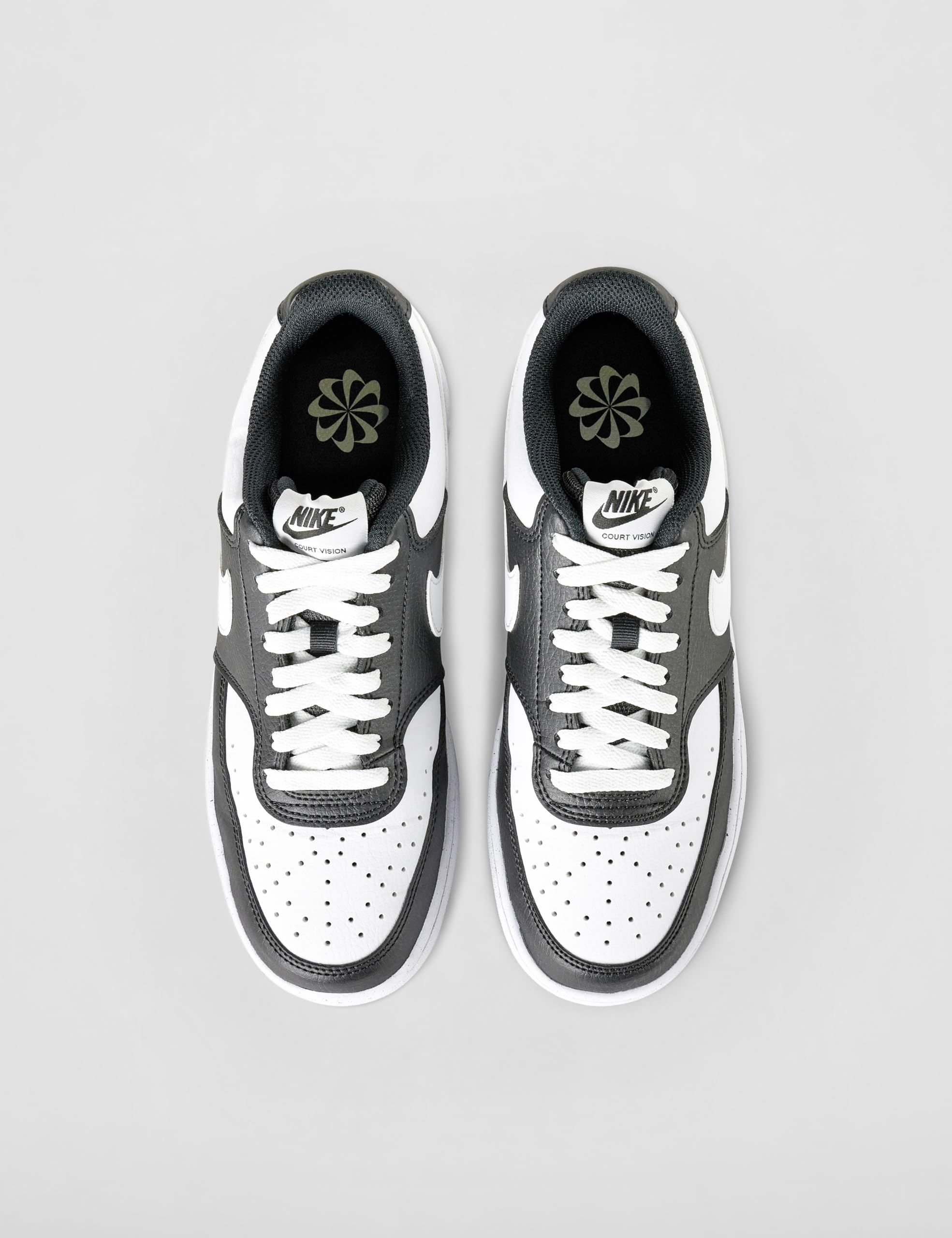 Nike Women's Court Vision Low Next Nature Shoes, Black/White, 7.5