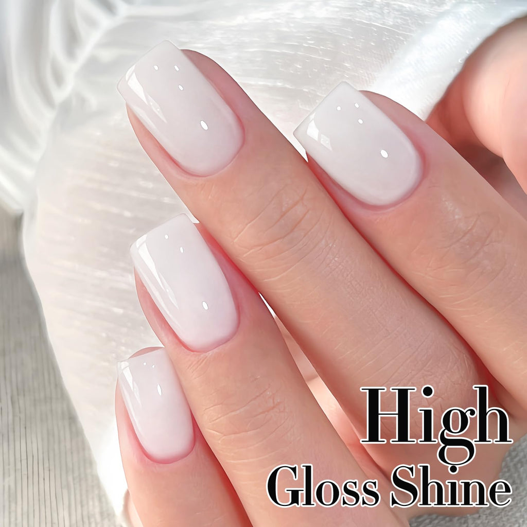 Double Rhythm 15ML Gel Nail Polish Pure Sheer Same Color Same Bottle Gel Polish Art Manicure Salon DIY at Home for Women (Milky White-A1075)