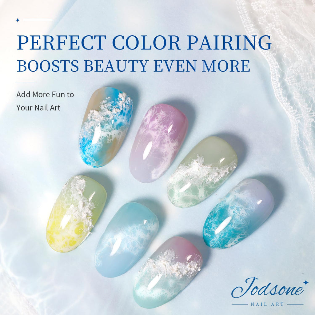 JODSONE Ocean Wave Blooming Gel Nail Polish,16.5ml Wave White Blooming Liquid for Spreading Effect Wave,High Fluidity Wave Textures for Ocean Wave Nail Art,DIY Nail Art Design