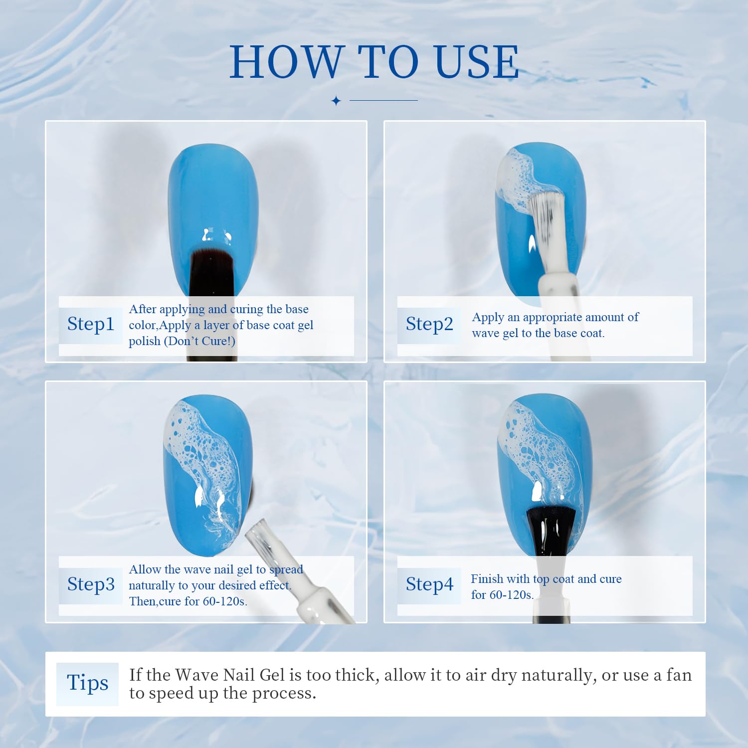 JODSONE Ocean Wave Blooming Gel Nail Polish,16.5ml Wave White Blooming Liquid for Spreading Effect Wave,High Fluidity Wave Textures for Ocean Wave Nail Art,DIY Nail Art Design