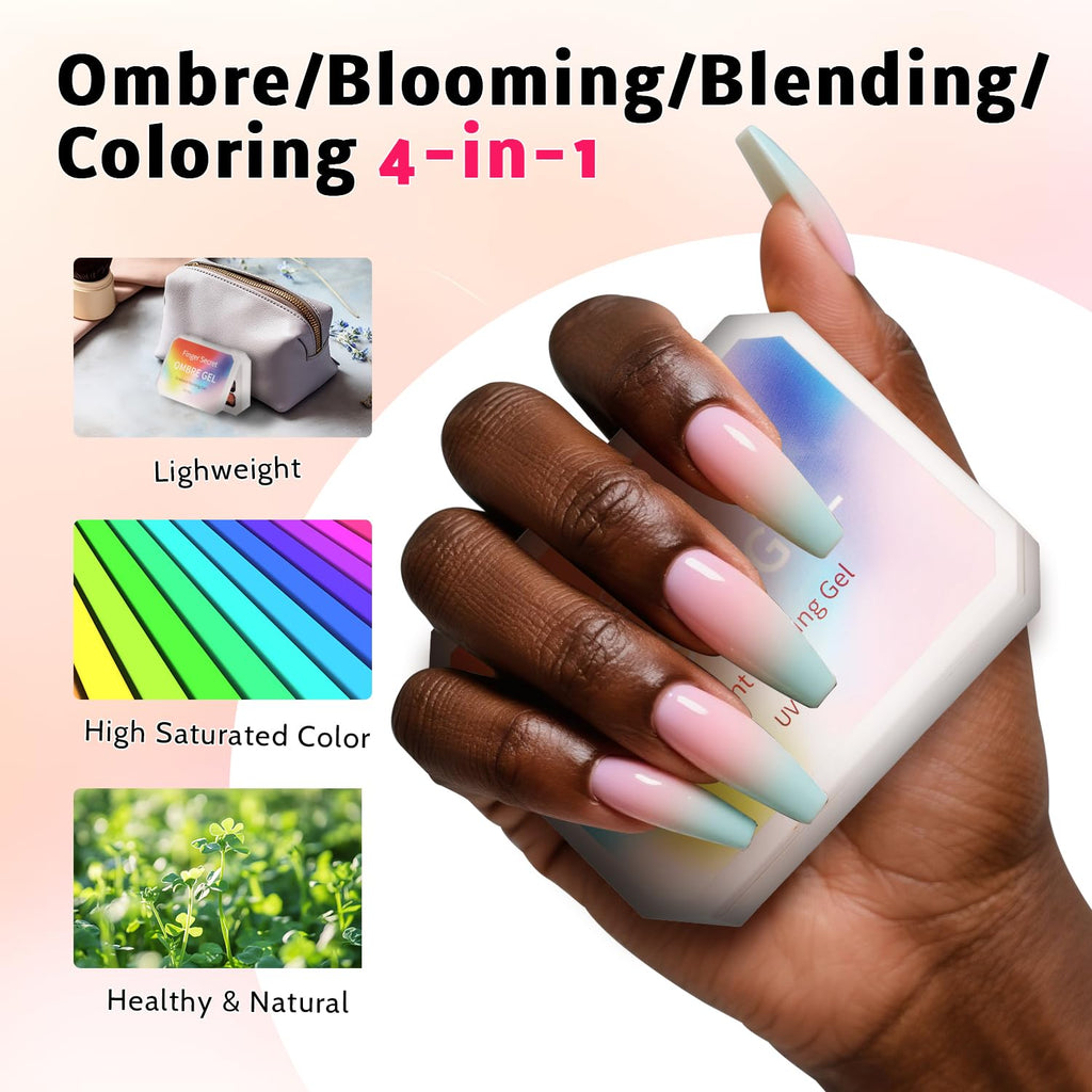 Karroy Sponge Pat Gel Nail Polish Palette, 12 Colors Blending Ombre Gel Polish Gradient Painting Nails Art, No Wipe, UV/LED Cured (12 Colors A)