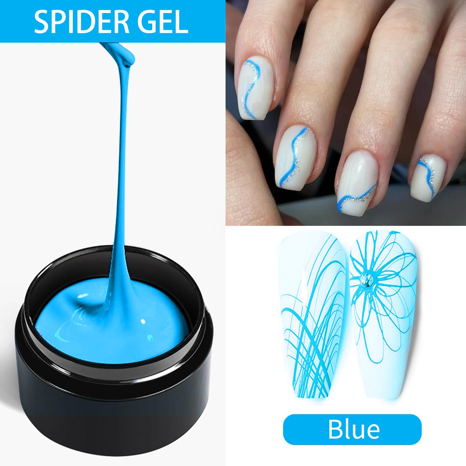 AIJIMEI 6Color Spider Nail Gel Polish Artistic Designs Spider Gel for Nails, Paint Wire Long Lasting Spider Gel, Drawing Gel Polish for Line Outstanding effect Nail Art Enthusiasts Painting