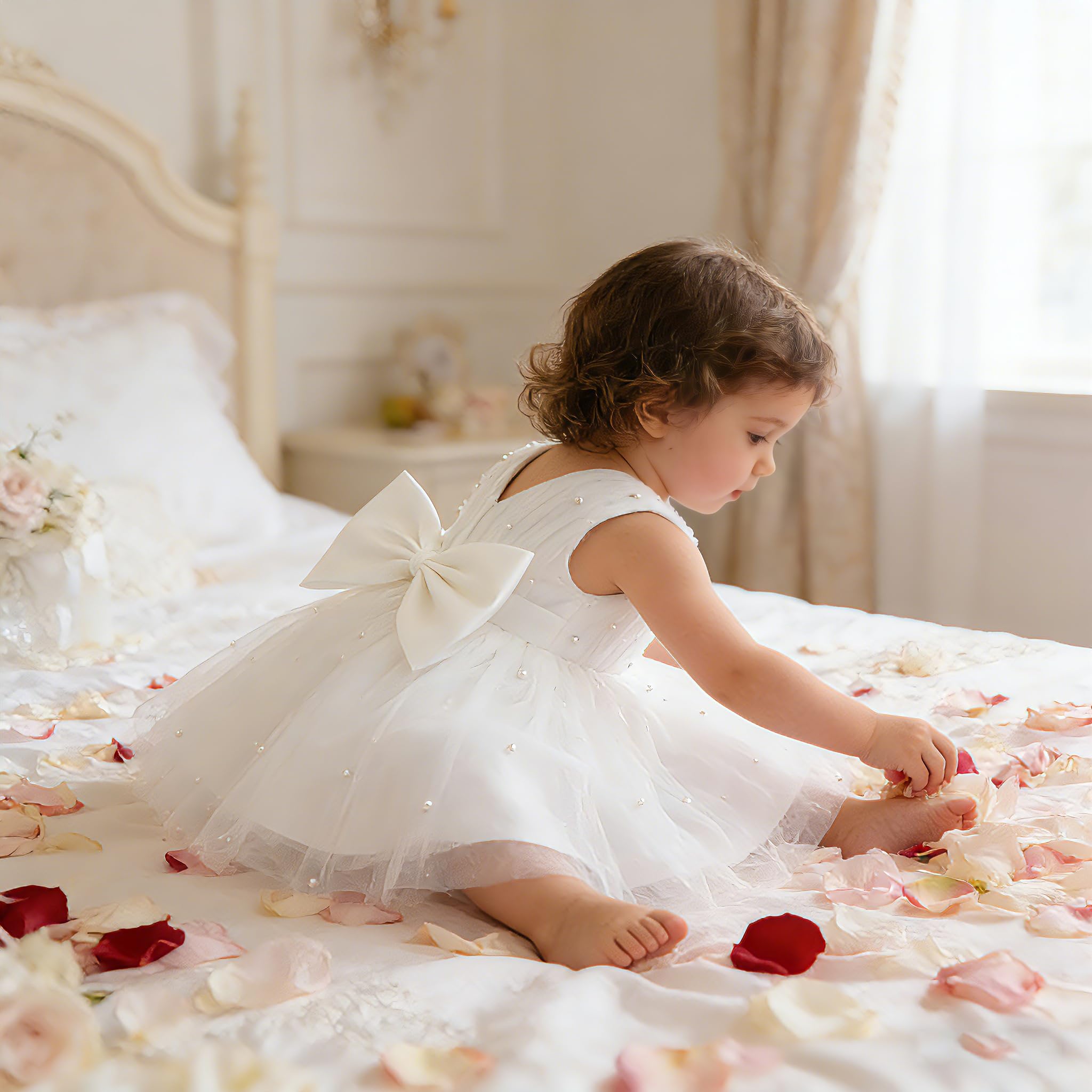 GetWish Toddler Baby Girls Princess Birthday Dress Flower Girl Pageant Party Tutu Wedding Formal Dresses Tulle Gown