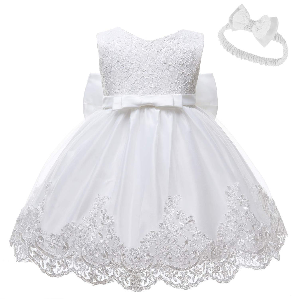 LZH Baptism Dresses for Baby Girls Christening Dress, White Baby Dress Baby Girl Party Dress Wedding Pageant Party