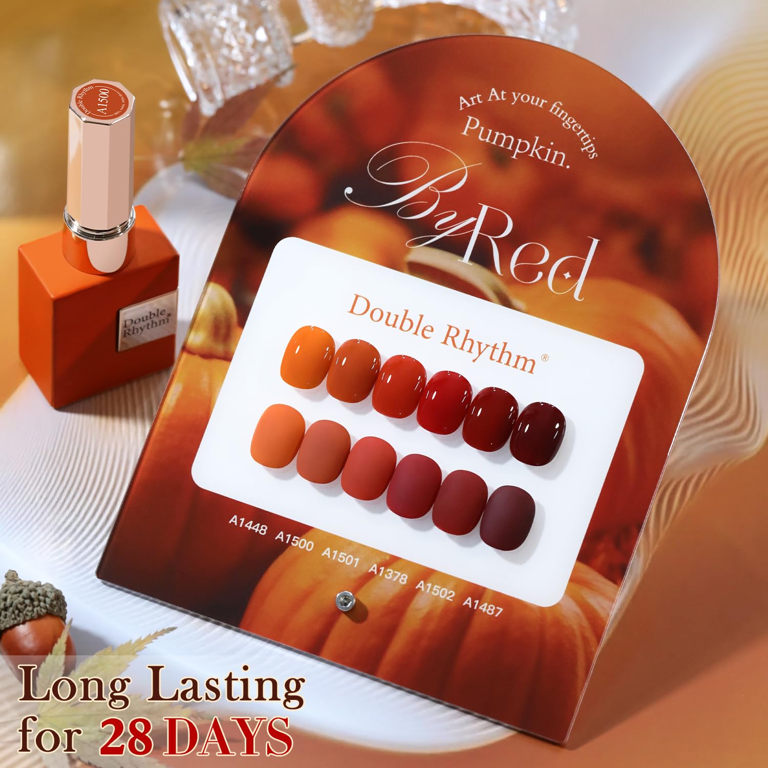 Double Rhythm 6 Pcs 15 ML Gel Polish Set Same Color Same Bottle Soak Off Gel Polish Kit Nail Art Manicure Salon DIY at Home for Women (Dark Light Brown Orange Maroon-T6-6)