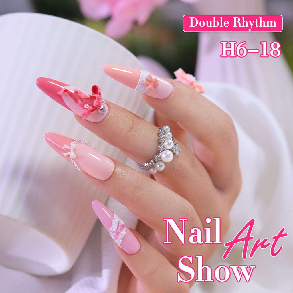 Double Rhythm 6 Pcs Hema Free Gel Polish Set 0.50 OZ Same Color Same Bottle Soak Off Neutral Natural Milky Gel Polish Kit Nail Art Manicure Salon DIY at Home (Pastel Peach Pink Purple-H6-18)