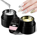 Makartt Chrome Gel Nail Polish Set: Metallic Gel Nail Polish, Silver and Gold 3D Metal Painting Gel for Nail Art Soak off UV/LED Glossy Mirror Effect Nail Gel for Home Salon DIY Manicure（2pcs）