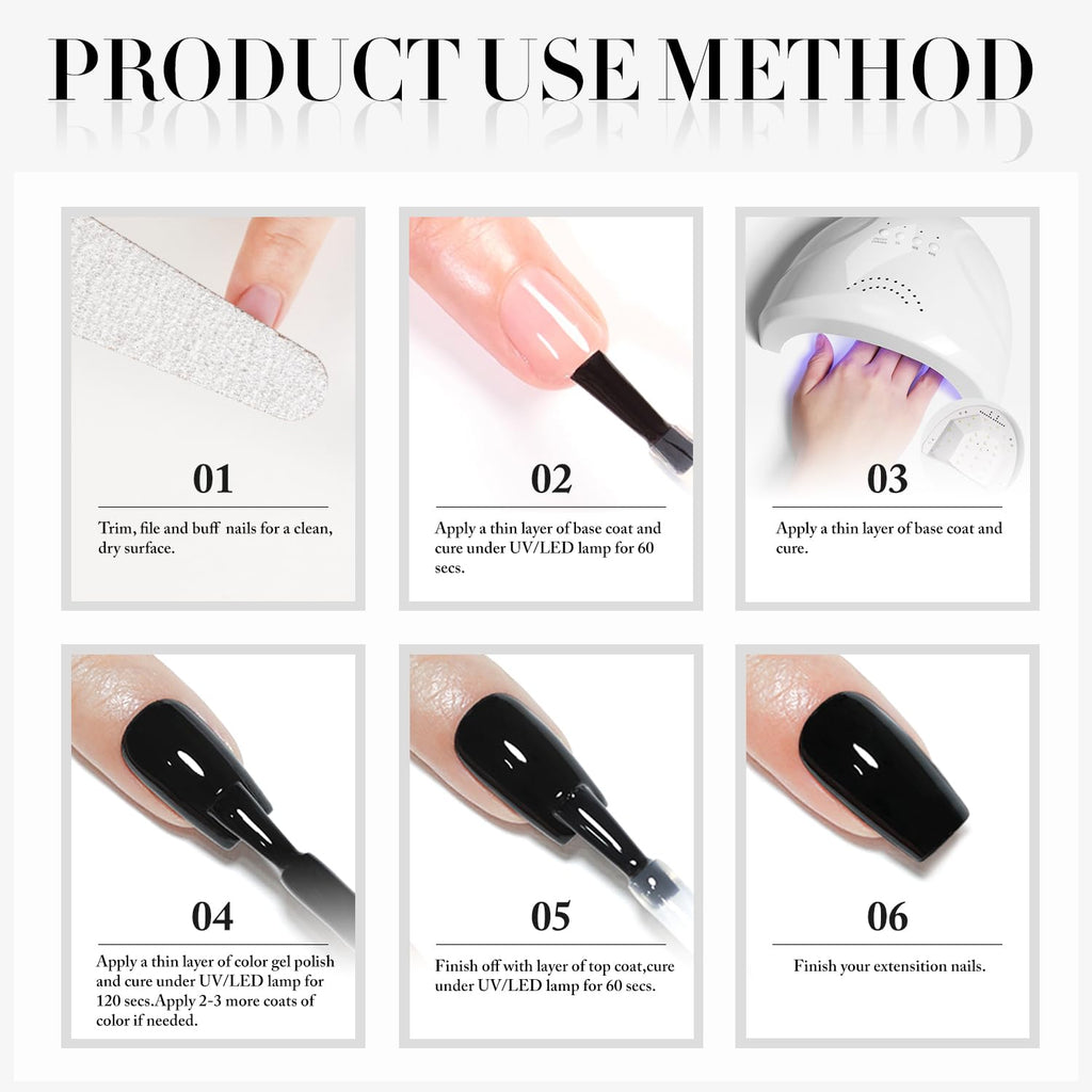 Double Rhythm 2 Pcs 0.50 OZ Gel Polish Hema Free Same Color Same Bottle Translucent Neutral Natural Milky 15 ML Jelly UV Polish Art DIY at Home (Black White-H1015+H1093)