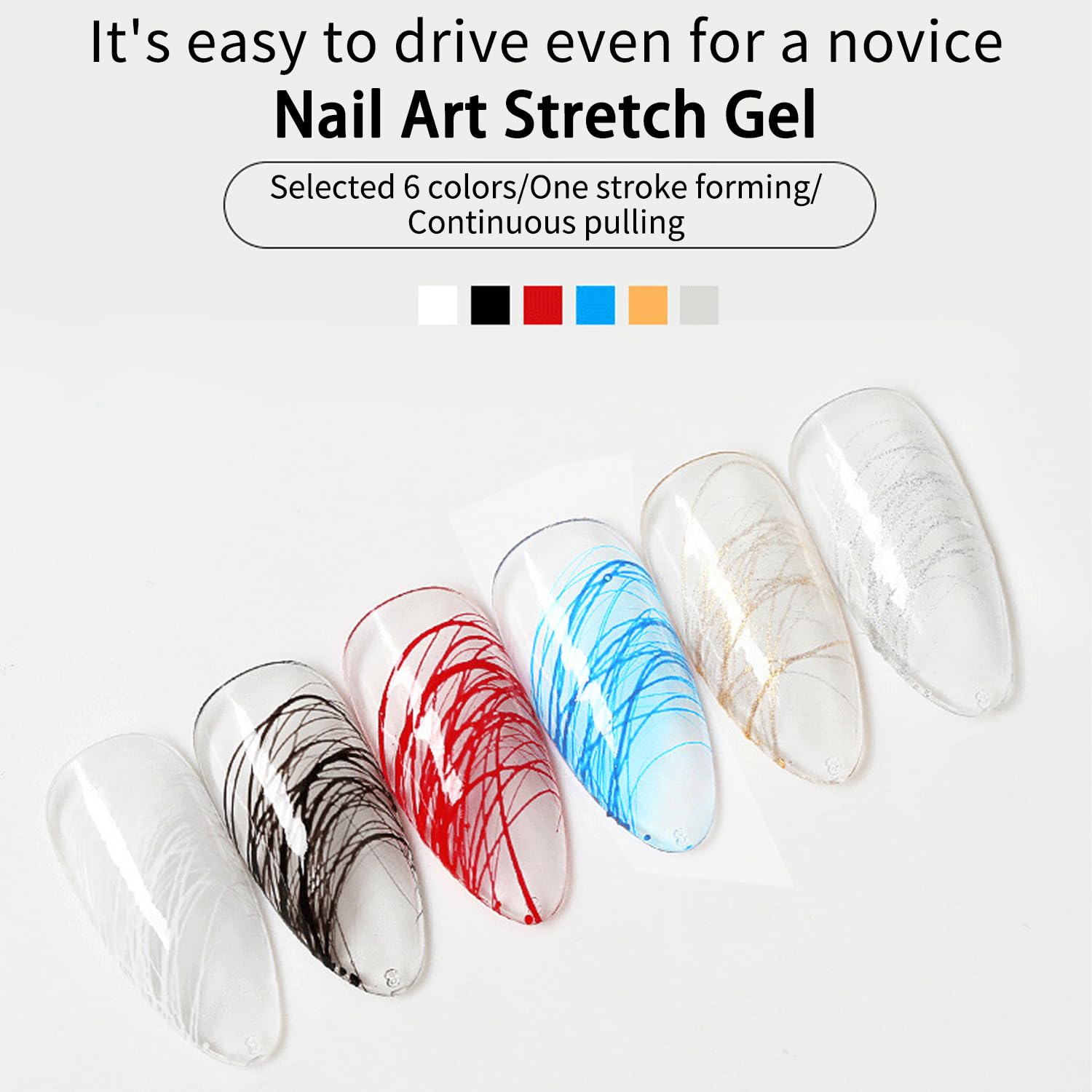 AIJIMEI 6Color Spider Nail Gel Polish Artistic Designs Spider Gel for Nails, Paint Wire Long Lasting Spider Gel, Drawing Gel Polish for Line Outstanding effect Nail Art Enthusiasts Painting