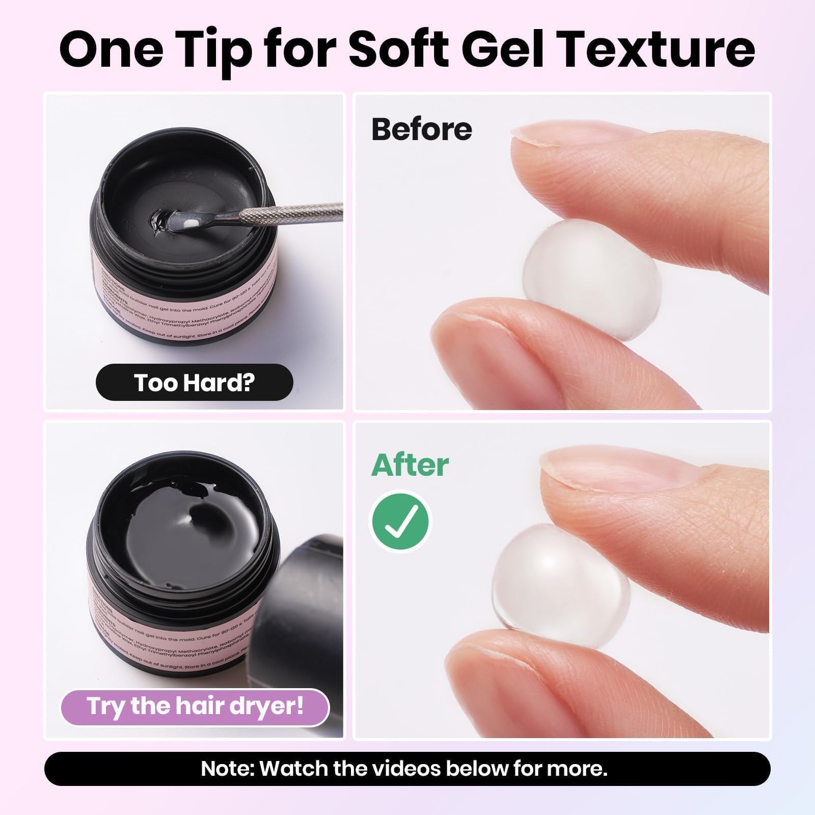 Beetles 3D Gel Nail Art Kit-1oz Clear Solid Builder Nail Gel,5 in 1 Non-Sticky Hand Sculpting Building 3D Nails with Sculpting Pen for Beginner DIY UV Nails Salon at Home,Crystal Orb Gifts for Women