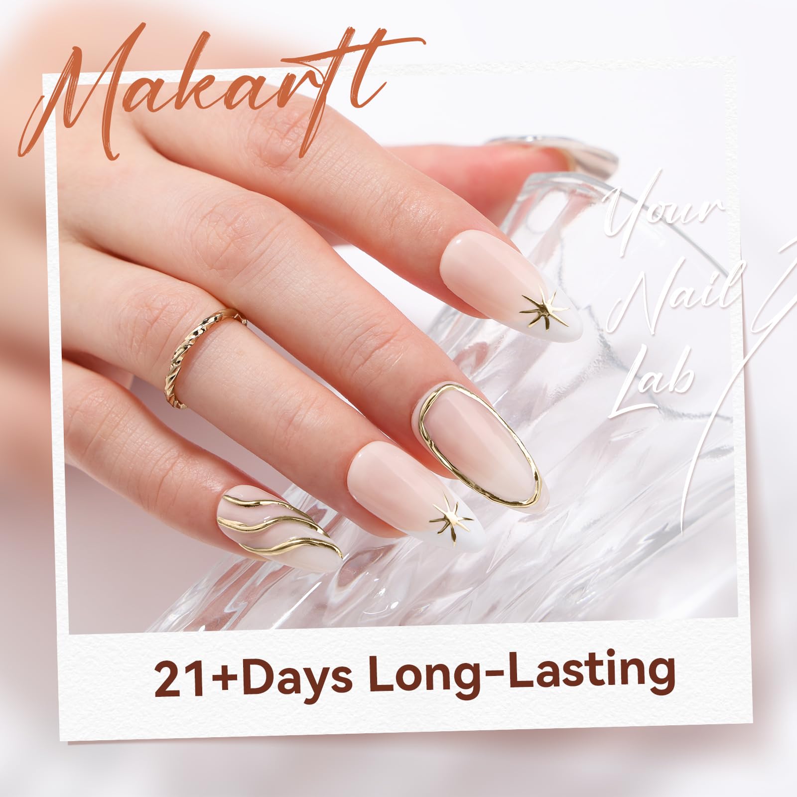Makartt Chrome Gel Nail Polish Set: Metallic Gel Nail Polish, Silver and Gold 3D Metal Painting Gel for Nail Art Soak off UV/LED Glossy Mirror Effect Nail Gel for Home Salon DIY Manicure（2pcs）