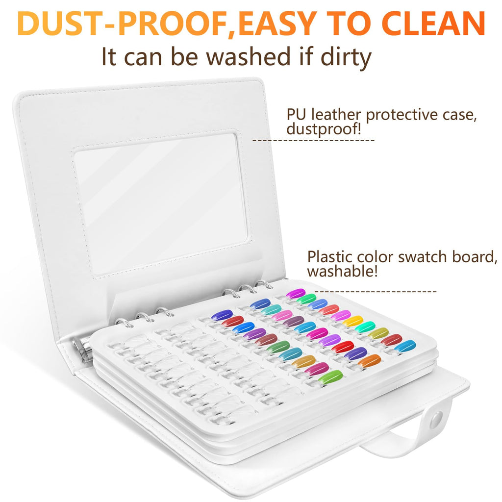 I·B·N G Upgraded Nail Color Swatches Nail Sample, Detachable 150 Nail Polish Color Display Book with Clear Nail Tips, C11