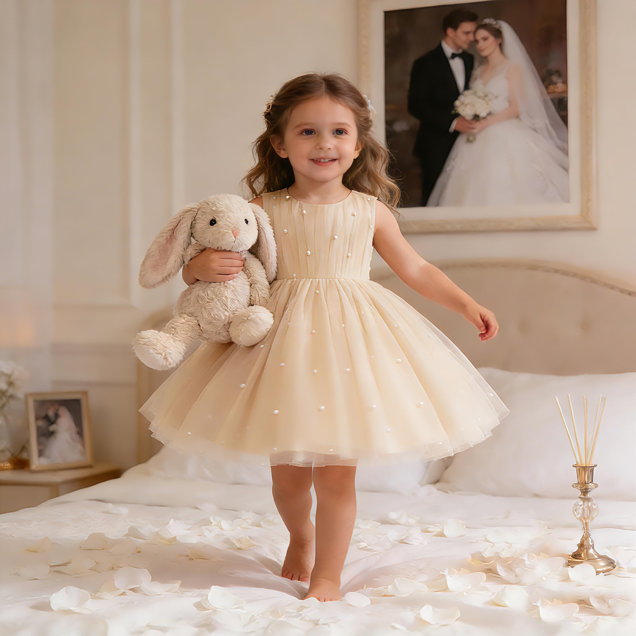 GetWish Toddler Baby Girls Princess Birthday Dress Flower Girl Pageant Party Tutu Wedding Formal Dresses Tulle Gown