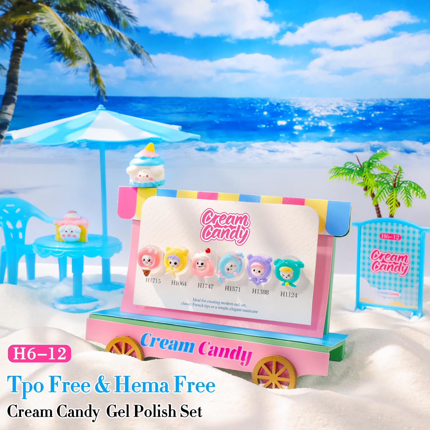 Double Rhythm 6 Pcs Hema Free Gel Polish Set 0.50 OZ Same Color Same Bottle Soak Off Neutral Natural Milky Gel Polish Kit Nail Art Manicure Salon DIY at Home (Pink Blue Green Teal-H6-12)