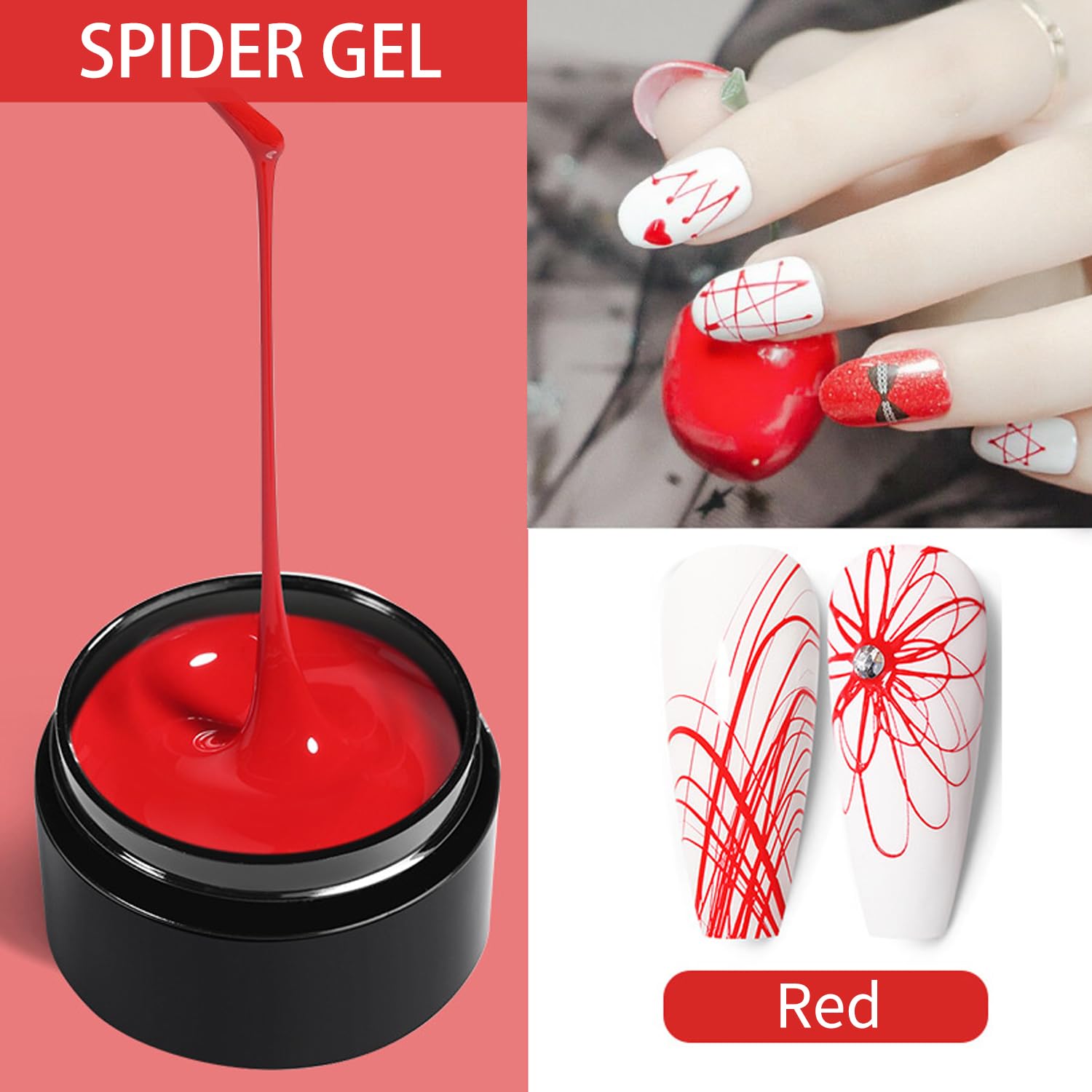 AIJIMEI 6Color Spider Nail Gel Polish Artistic Designs Spider Gel for Nails, Paint Wire Long Lasting Spider Gel, Drawing Gel Polish for Line Outstanding effect Nail Art Enthusiasts Painting
