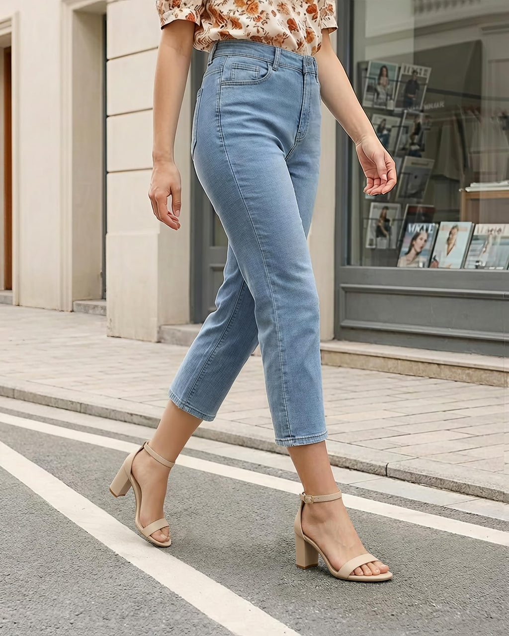 Ankis Nude Heels for Women - Open Toe Ankle Strap Chunky Heel Pump Sandals Party Wedding Strappy Buckle Sandals 2.75 Inches (Nude Nubuck, numeric_7)