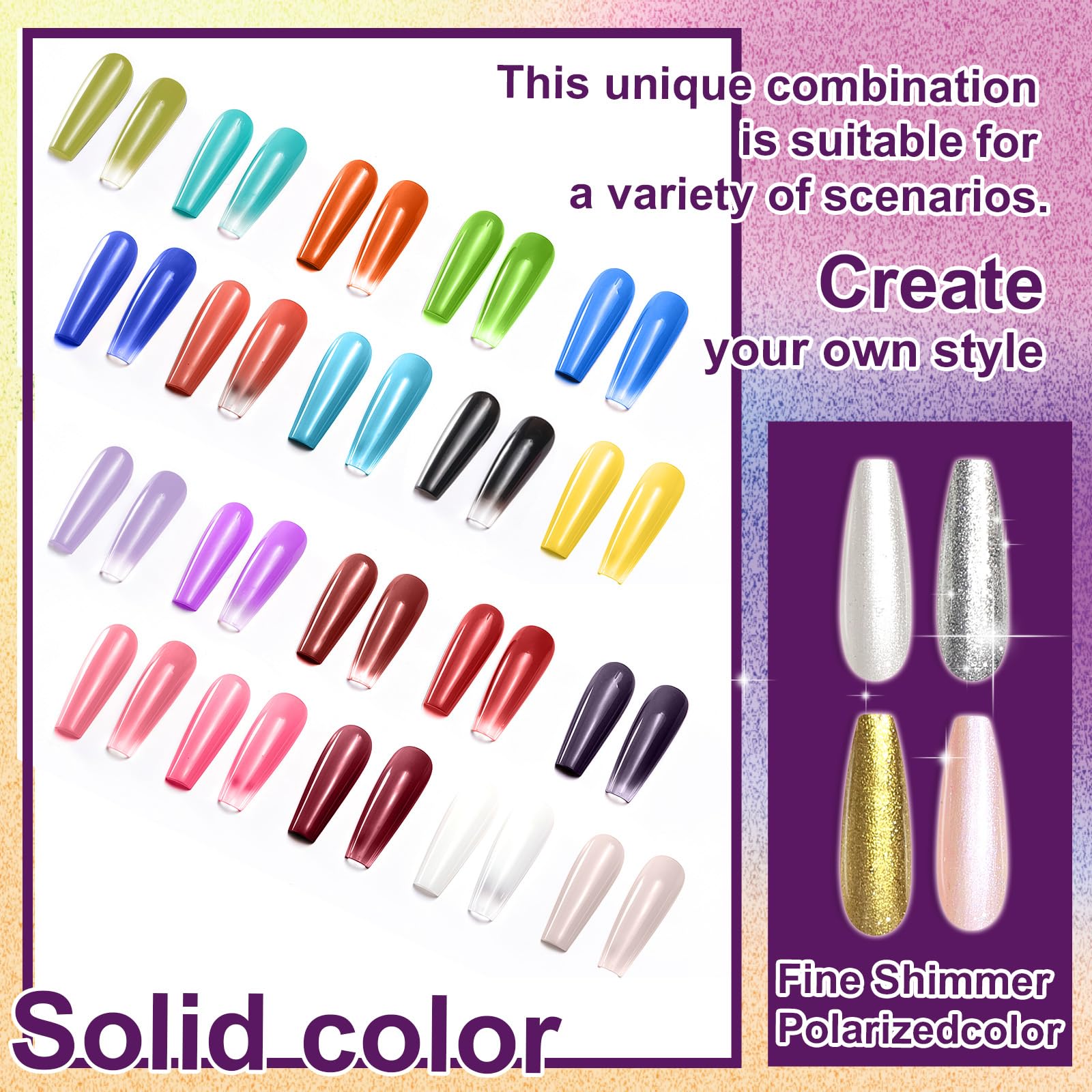 U-Shinein 24 Colors Pat Painting Nail Gel,Hema＆TPO Free,6-in-1 Gradient Ombre Paint Nails Gel Palette for Blooming,Nail Color Gel,Liner Gel,French Nail,with Chrome Powder,No Wipe,DIY Nail Art(A)