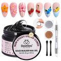 Beetles 3D Gel Nail Art Kit-1oz Clear Solid Builder Nail Gel,5 in 1 Non-Sticky Hand Sculpting Building 3D Nails with Sculpting Pen for Beginner DIY UV Nails Salon at Home,Crystal Orb Gifts for Women