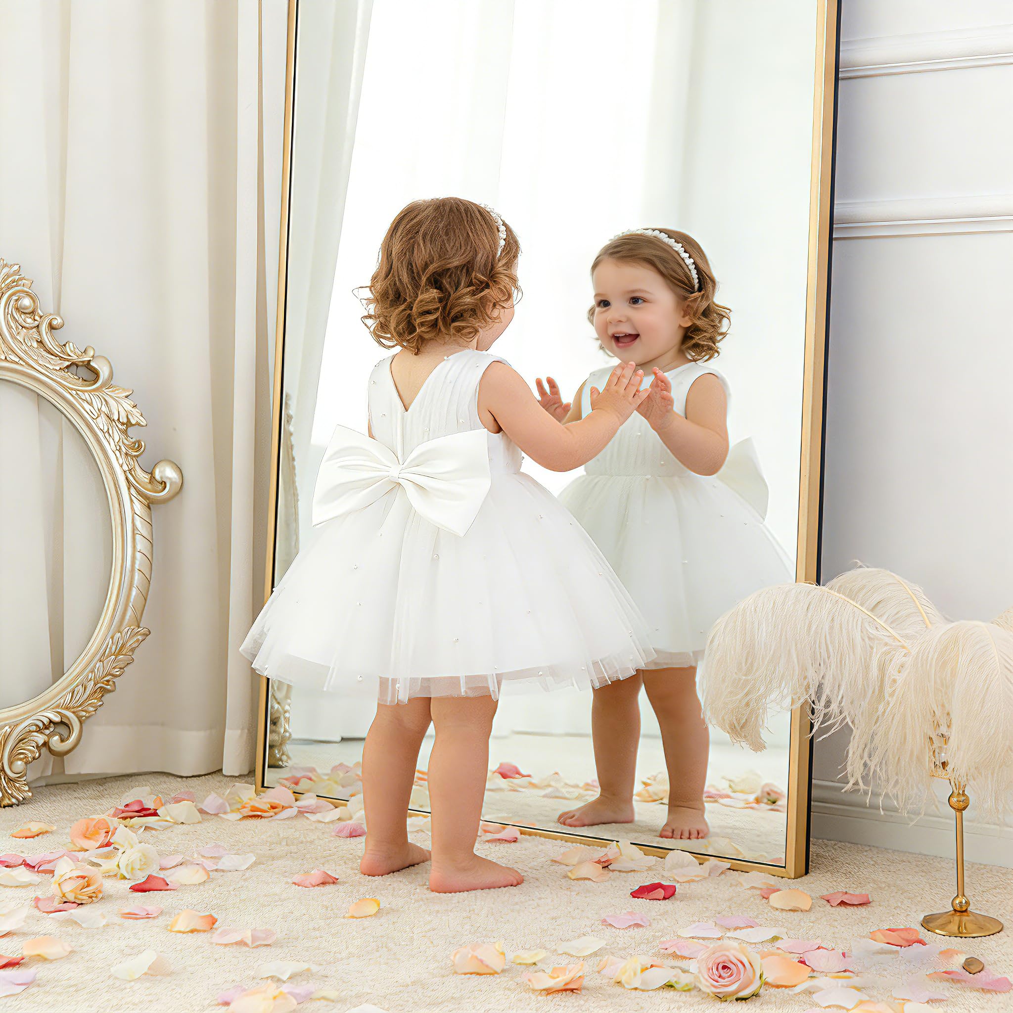 GetWish Toddler Baby Girls Princess Birthday Dress Flower Girl Pageant Party Tutu Wedding Formal Dresses Tulle Gown
