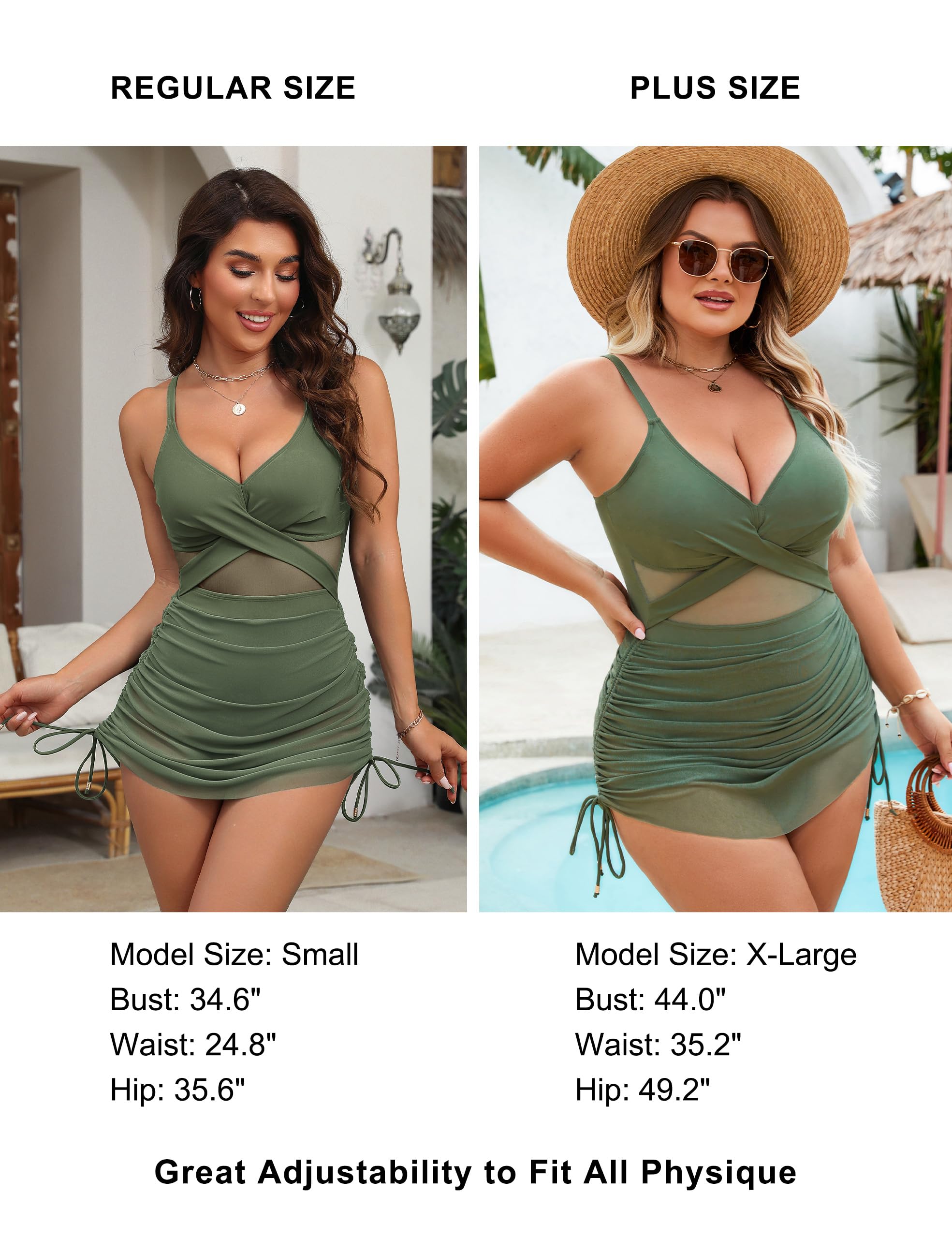 Blooming Jelly Womens One Piece Swimsuit Modest Bathing Suit Slimming Swim Suit 2025 (Medium, Army Green)