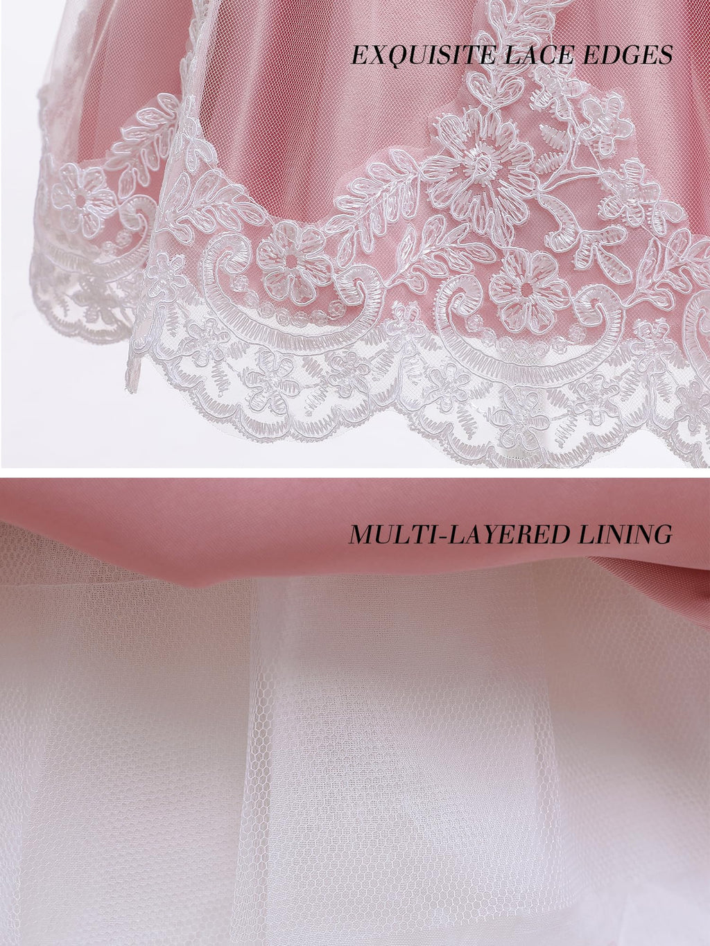 Baby Girls Lace Bowknot Flower Dress Wedding Pageant Baptism Christening Tutu Gown 6-12 Months